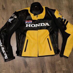 Moterbike cbr honda yellow/blck leather jacket size medium